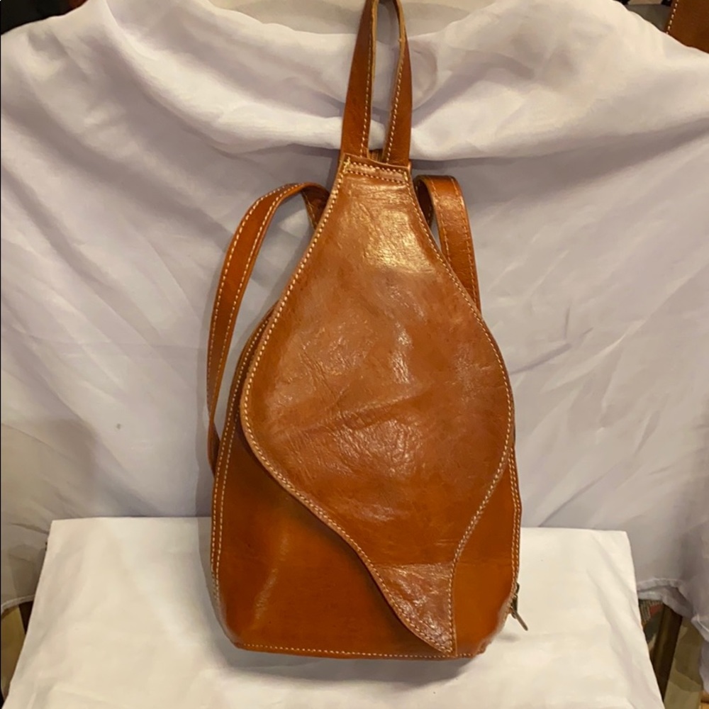 Moroccan Leather Crossbody Backpack